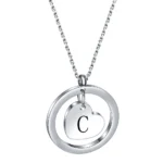 pendentif cœur à lettre artistique