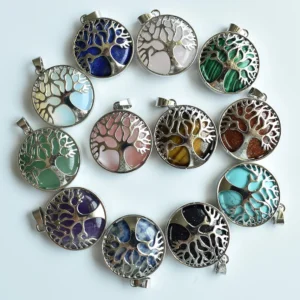 pendentifs en pierre naturelle arbre de vie