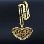 pendentif en forme de coeur arbre de vie or