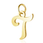 pendant lettre initial en or brillant