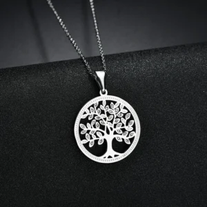 Pendentif arbre de vie strass en argent