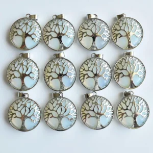 Lot De 12 Pendentif Arbre De Vie Opale