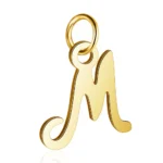 pendentif initial charme allongé en or