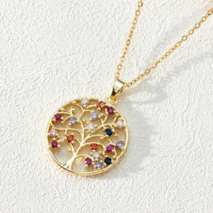 Pendentif arbre de vie multicolore style été