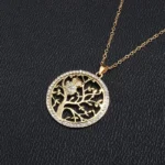 Pendentif arbre de vie luxueux en or