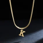 Pendentif lettre initial A-Z en or