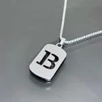 collier pendant lettre initiale punk argent