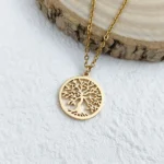 Pendentif arbre de vie moderne en or