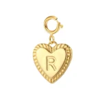 pendentif en argent lettre initiale en coeur