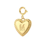 pendentif lettre en coeur pour homme et femme