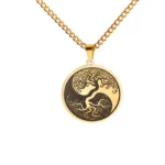 pendentif Ying Yang avec motif arbre de vie