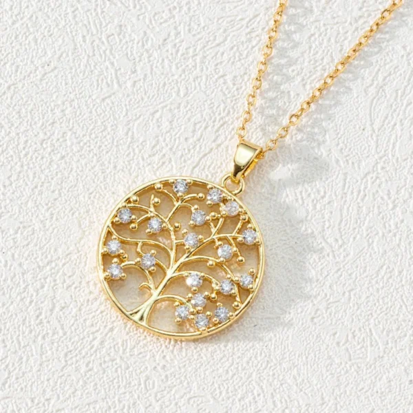 Pendentif Arbre De Vie Avec Diamant Style Été