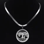 bijou arbre de vie en argent avec collier