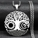 Pendentif arbre de vie esthétique en argent