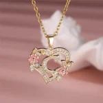 pendentif en or motif coeur avec diamants