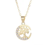 pendentif arbre de vie doré en argent