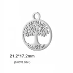 boucle d'oreille rond arbre de vie argent