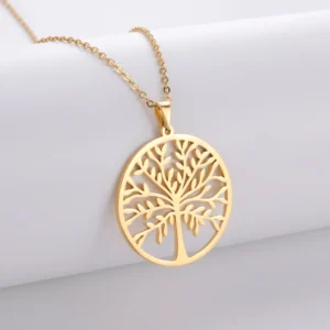 amulette en or design arbre de vie