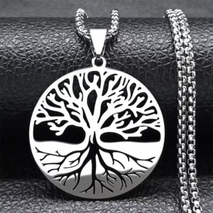 pendentif argenté arbre de vie