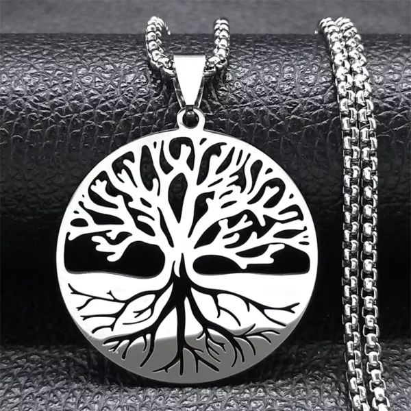 pendentif argenté arbre de vie