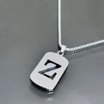 pendentif lettre en argent original punk