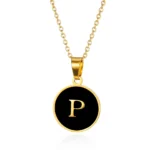 pendentif lettre initial en or noir