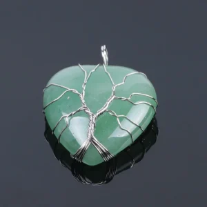 Pendentif Arbre De Vie Aventurine Argent