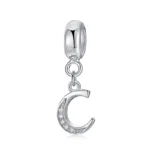 pendentif lettre initial vintage en argent