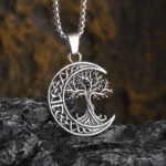 collier arbre de vie lune argent