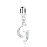 pendentif lettre initial en argent pour femme