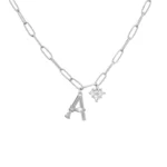 collier pendant lettre en argent