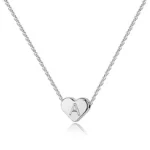 bijoux personnalisés en argent initial en forme de coeur