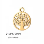 pendentif arbre de vie rond en or