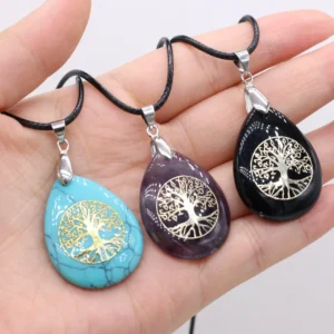 Pendentif arbre de vie pierre naturel chakras