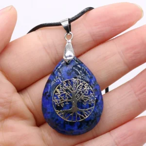 Pendentif arbre de vie lapis lazuli chakras